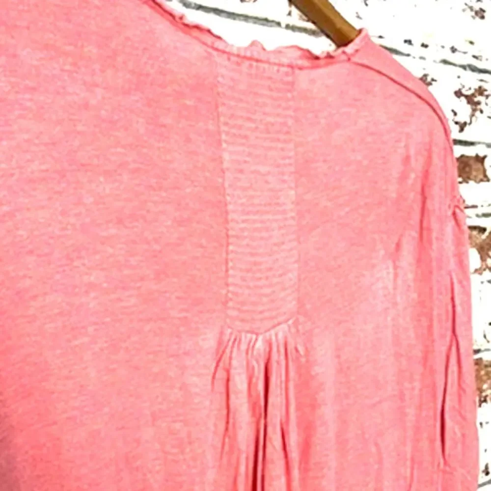 Free People We The Free Flowing Lightweight Linen Blend Tassel Peasant Blouse